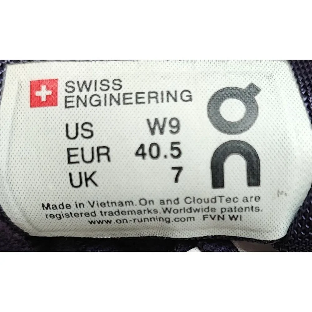 On Women’s Cloudflow Purple Mesh Lace Up Running Shoes Size 9 - Picture 7 of 8